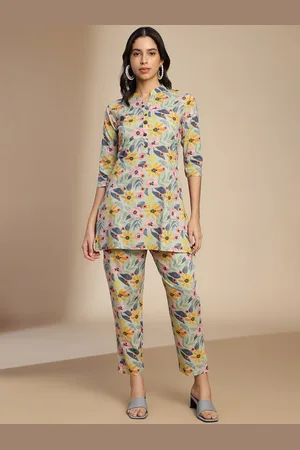 Roadster The Lifestyle Co Printed Pure Cotton Tunic & Trouser Co-ord