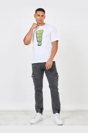 Styli Men Slim Premium Stretch Denim Cargo Jog Jeans