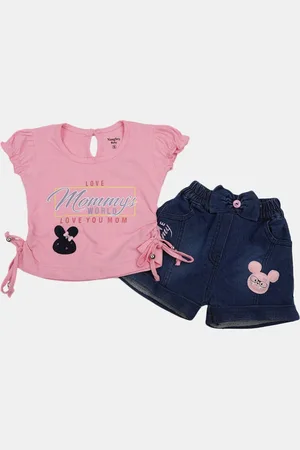 V-Mart Kids Printed Pure Cotton Top With Shorts