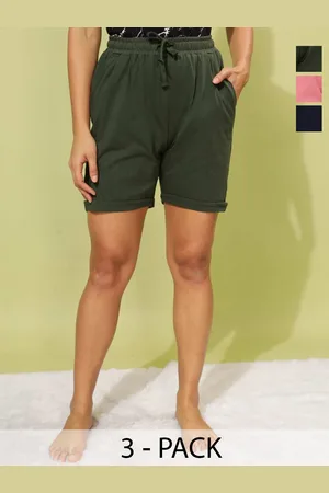 Dollar Missy Women Pack Of 3 Mid Rise Cotton Sports Shorts
