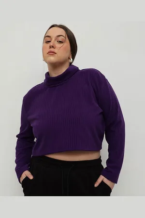 CURVY STREET Women High Neck Plus Size Boxy Top