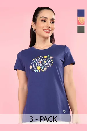 dollar Women Typography 3 Printed Cowl Neck T-shirt