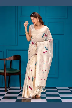 Mimosa Ethnic Motifs Woven Design Zari Banarasi Saree