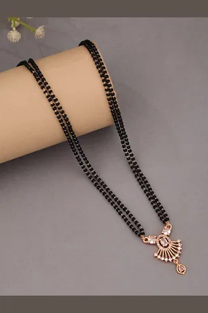 ATIBELLE Rose Gold-Plated Artificial Stones Mangalsutra