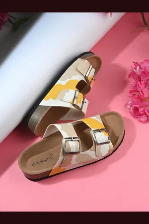 DressBerry Women Colourblocked Open Toe Flats with Buckles