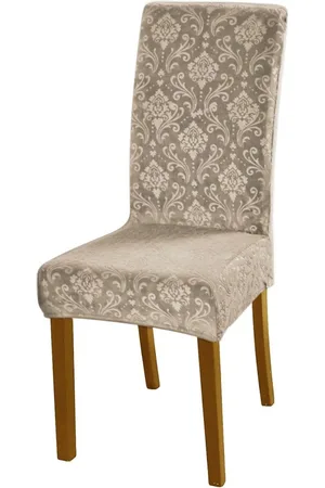 HOKIPO Camel Brown Embossed Velvet 200 GSM Stretchable Chair Covers