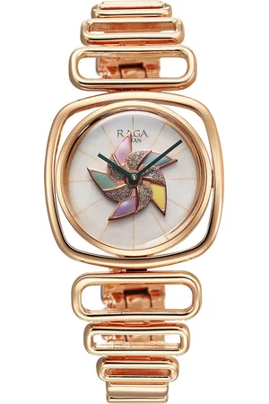 Titan Women Brass Mother of Pearl Dial & Bracelet Style Straps Analogue Watch 95256WM01