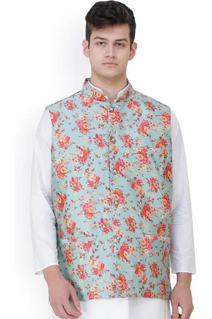Exotic India Wedding Waistcoat with Digital Printed Florals all over