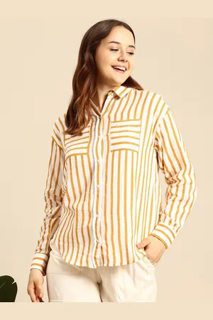 Mast & Harbour Pure Cotton Chest Pocket Detailed Striped Shirt