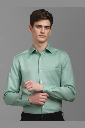 Louis Philippe Men Classic Spread Collar Solid Cotton Slim Fit Formal Shirt