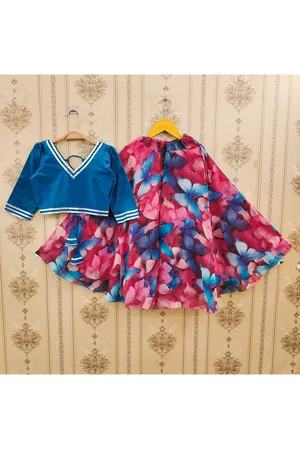 BAESD Girls V-Neck Gotta Patti Ready to Wear Lehenga With Blouse