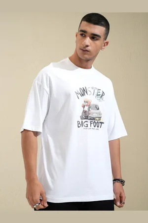 Highlander Men Printed Drop-Shoulder Sleeves Applique T-shirt