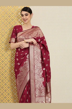 House of Pataudi Paisley Zari Banarasi Saree