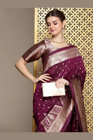 House of Pataudi Ethnic Motifs Woven Design Zari Pure Silk Saree