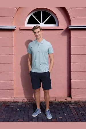 Mast & Harbour Printed Polo Collar Pure Cotton T-shirt