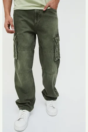 Lifestyle Men Relaxed Fit Cotton Heavy Fade Cargo Jeans