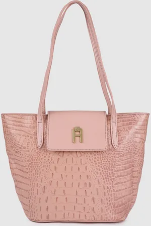 Hidesign Women Pink Animal Textured Leather Structured Shoulder Bag