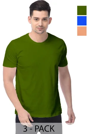 Color Capital Unisex Pack Of 3 Solid Round Neck Cotton T-shirts
