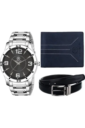 MARKQUES Men Silver-Toned & Blue Solid Accessory Gift Set
