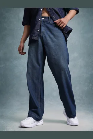 Roadster The Life Co. Men Whiskers & Chevron Detail Flared Fit Jeans