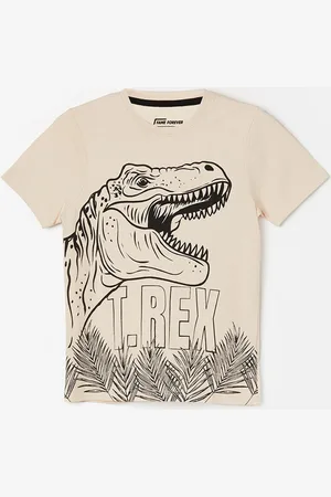 Lifestyle Boys Printed Round Neck Short Sleeves Raw Edge T-shirt
