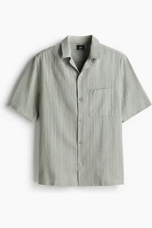 H&M Regular Fit Linen-Blend Resort Shirt