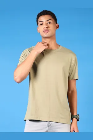 V-Mart Men Solid Round Neck Cotton T-shirt