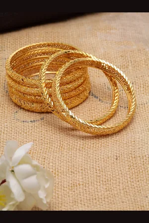 Shining Diva Set of 6 Gold-Plated Bangles