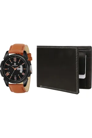 MARKQUES Men Brown & Black Solid Leather Accessory Gift Set