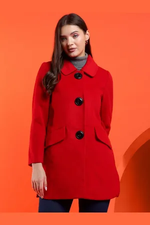 KOTTY Women Solid Spread Collar Overcoat