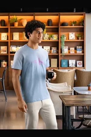 Calvin Klein Men Brand Logo Printed Pure Cotton T-shirt