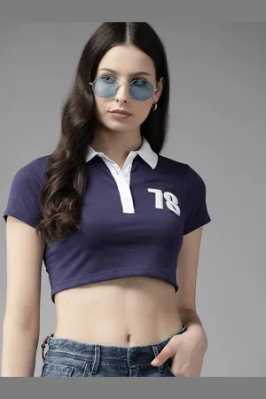 Roadster The Lifestyle Co. Polo Collar Cropped T-shirt