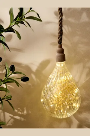 Home Centre Transparent Textured Glass Contemporary Hanging Light