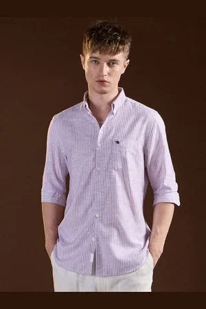The Bear House Men Slim Fit Opaque Striped Casual Shirt