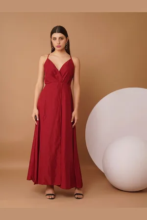 Chemistry Women Shoulder Straps Front Slits Maxi Dress
