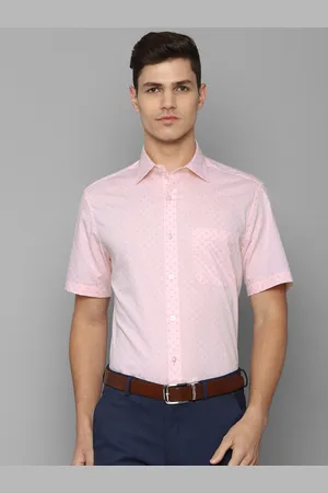 Louis Philippe Men Pink Printed Cotton Formal Shirt