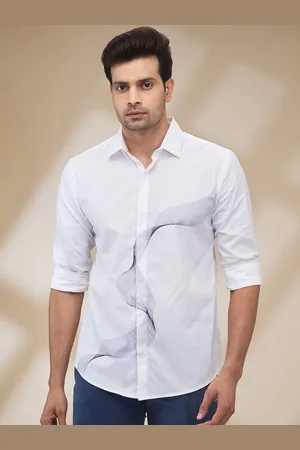 Park Avenue Men Spread Collar Abstract Printed Cotton Slim Fit Casual Shirt