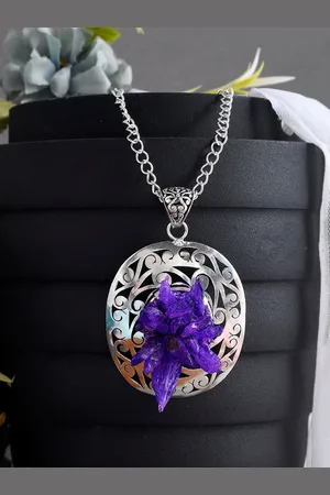 Dastoor Silver-Plated Blue Stone Studded Pendant