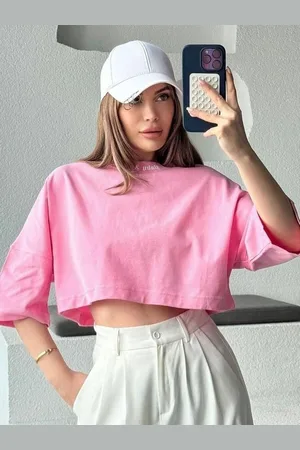 HERE&NOW Women Round Neck Boxy Crop Top