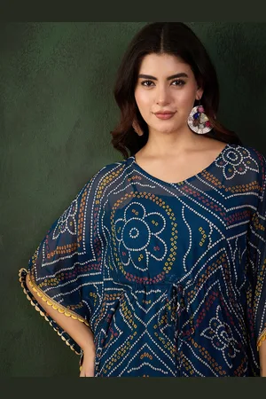 Sangria Bandhani Printed Kaftan Ethnic Dress
