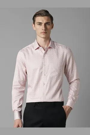 Louis Philippe Men Spread Collar Abstract Printed Cotton Slim Fit Formal Shirt