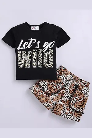 BAESD Girls Printed T-shirt with Shorts