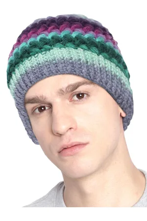 Magic Needles Men Acrylic Self Design Beanie