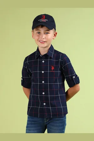 Ralph Lauren Boys Windowpane Checked Pure Cotton Casual Shirt