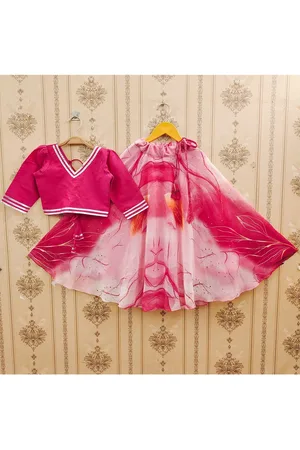 BAESD Girls V-Neck Gotta Patti Ready to Wear Lehenga With Blouse