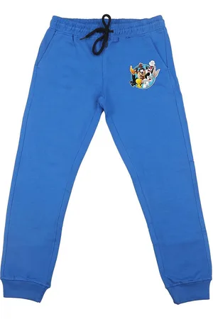 LOONEY TUNES Boys Blue Solid Slim Fit Joggers