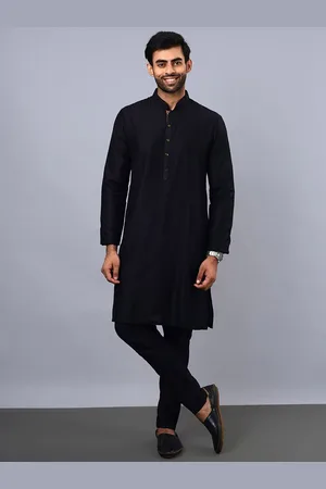azania Mandarin Collar Long Sleeves Straight Kurta with Pyjamas
