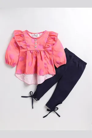 BAESD Girls Printed Pure Cotton Top With Leggings