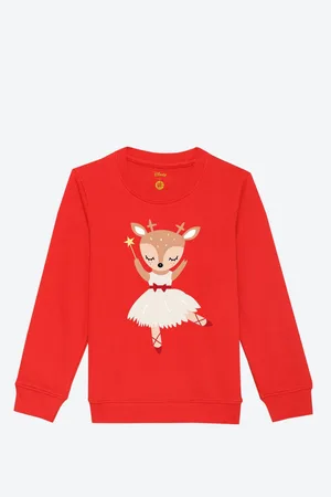 YK Girls Graphic Printed Sweatshirt