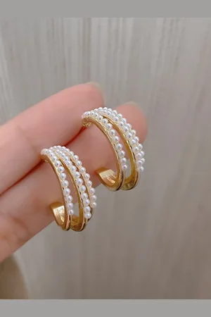 BeWitched Gold-Plated Circular Half Hoop Earrings